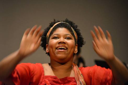 Mariah Burks during a recent benefit performance at Bowling Green State.